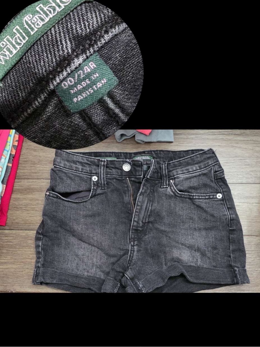 wild fable Black High-Rise Cutoff Denim Shorts